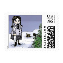 Felling the Holiday Tree Postage Stamps by oph3lia Felling the Holiday Tree Postage Stamps