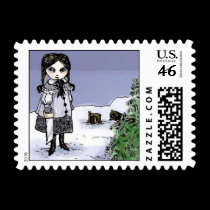 Felling the Holiday Tree Postage Stamps stamps