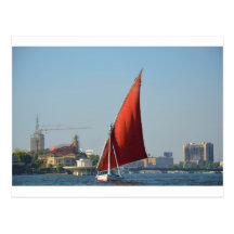 Felucca With Red Sail Post Card