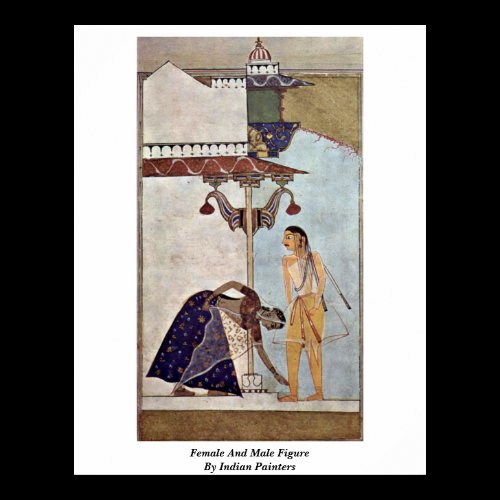 Female And Male Figure By Indian Painters Print