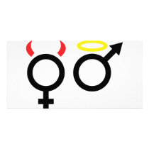 female and male icon photo greeting card