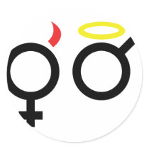 female and male icon sticker