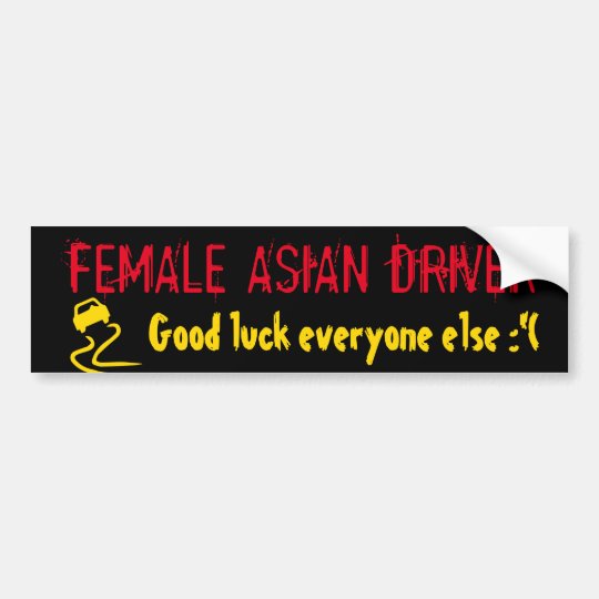 Female Asian Driver Bumper Sticker Zazzle