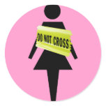 Female attitude funny image round sticker