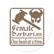 Female Barbarian stickers by nakedzealot Female Barbarian stickers