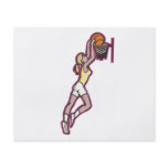 female basketball player dunking a ball flyer design