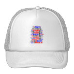 Female bass player wordle 1 red blue black trucker hat