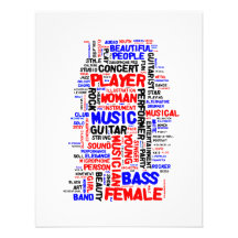 Female bass player wordle 1 red blue black invites
