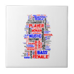 Female bass player wordle 1 red blue black tile