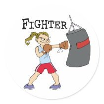 Female Boxer Stickers