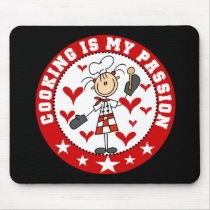 Female Chef Cooking Passion Mousepad by stick_figures Female Chef Cooking Passion Mousepad