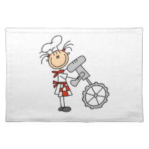 Female Chef Using Mixer Place Mat