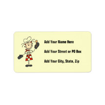 Female Chef With Mitts and Wooden Spoon Address Label