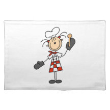 Female Chef With Mitts and Wooden Spoon Place Mat
