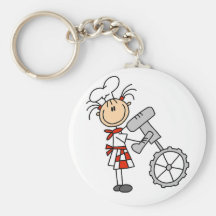 Female Chef with Mixer Tshirts and Gifts Key Chains