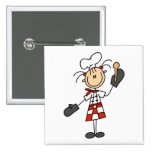 Female Chef with Oven Mitts Tshirts and Gifts Button