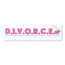 Female Definition of Divorce Bumper Stickers