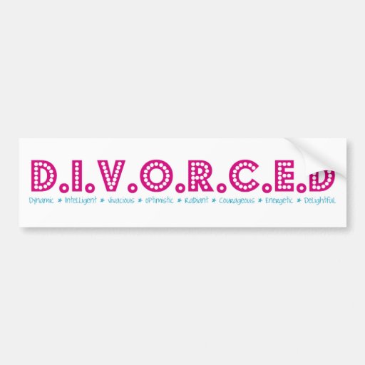 Female Definition of Divorce Bumper Sticker Zazzle