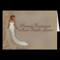 Female Engineer Blank Card cards