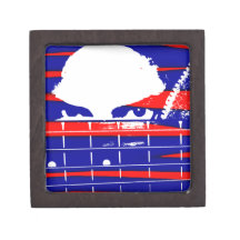 Female eyes over bass fretboard posterized premium jewelry boxes