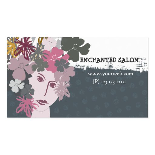 Female Feminine  Blooming Spring Flower Goddess Business Card Template (front side)