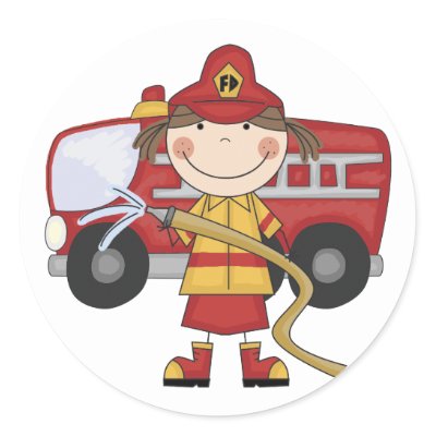 Female Firefighter T-shirts and Gifts Stickers by stick_figures