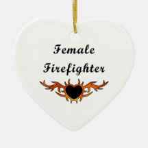 Female Firefighter Tattoo Christmas Ornament