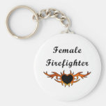 Female Firefighter Tattoo Keychain