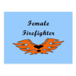 Female Firefighter Tattoos Post Card