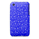 Female Gender Sign (Venus Symbol)- White on Blue iPhone 3 Case