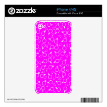 Female Gender Sign (Venus Symbol)- White on Fuchsi iPhone 4 Decals