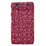 Female Gender Sign (Venus)- White on Burgundy Droid RAZR Cases