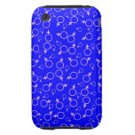 Female Gender (Venus) Symbol- Pink on Blue iPhone 3 Tough Case
