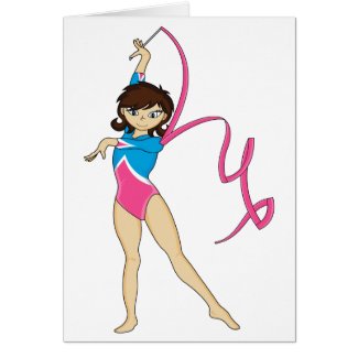 Female Gymnast with Ribbon Card card
