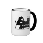 Female Ham Silhouette At Rig Mug mugs