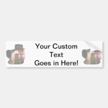 female hand holding four string bass neck faded bumper sticker