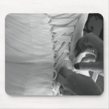 Female hand lacing up wedding dress back mouse pad