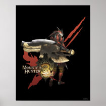 Female Hunter with Switch Axe, Rathalos Armor Print