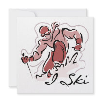 Female I Ski T shirts and Gifts Custom Announcements