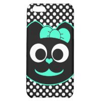 Female Kitty Cat green Cover For iPhone 5C