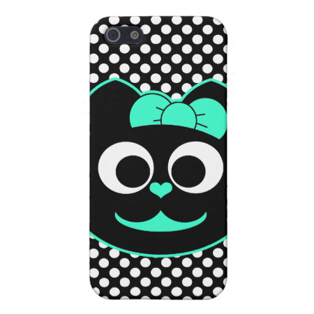 Female Kitty Cat green iPhone 5 Case