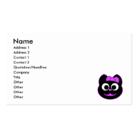 Female Kitty Cat purple Business Card Templates