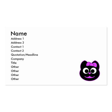 Female Kitty Cat purple Business Card Templates