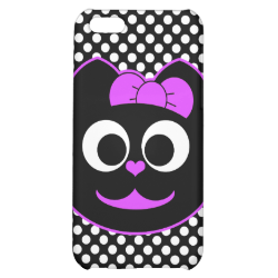 Female Kitty Cat purple Case For iPhone 5C