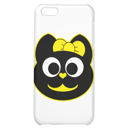 Female Kitty Cat yellow Cover For iPhone 5C
