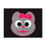 Female Kitty Pink - Gray Postcards