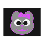 Female Kitty Purple - Gray Post Cards