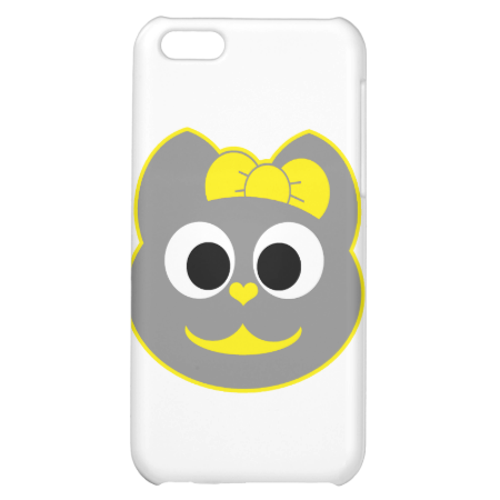 Female Kitty Yellow - Gray iPhone 5C Covers Female Kitty Yellow - Gray iPhone 5C Covers