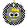 Female Kitty Yellow - Gray Christmas Ornament