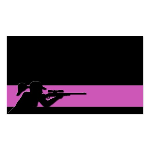 Female Marksman Business Card Templates (front side)